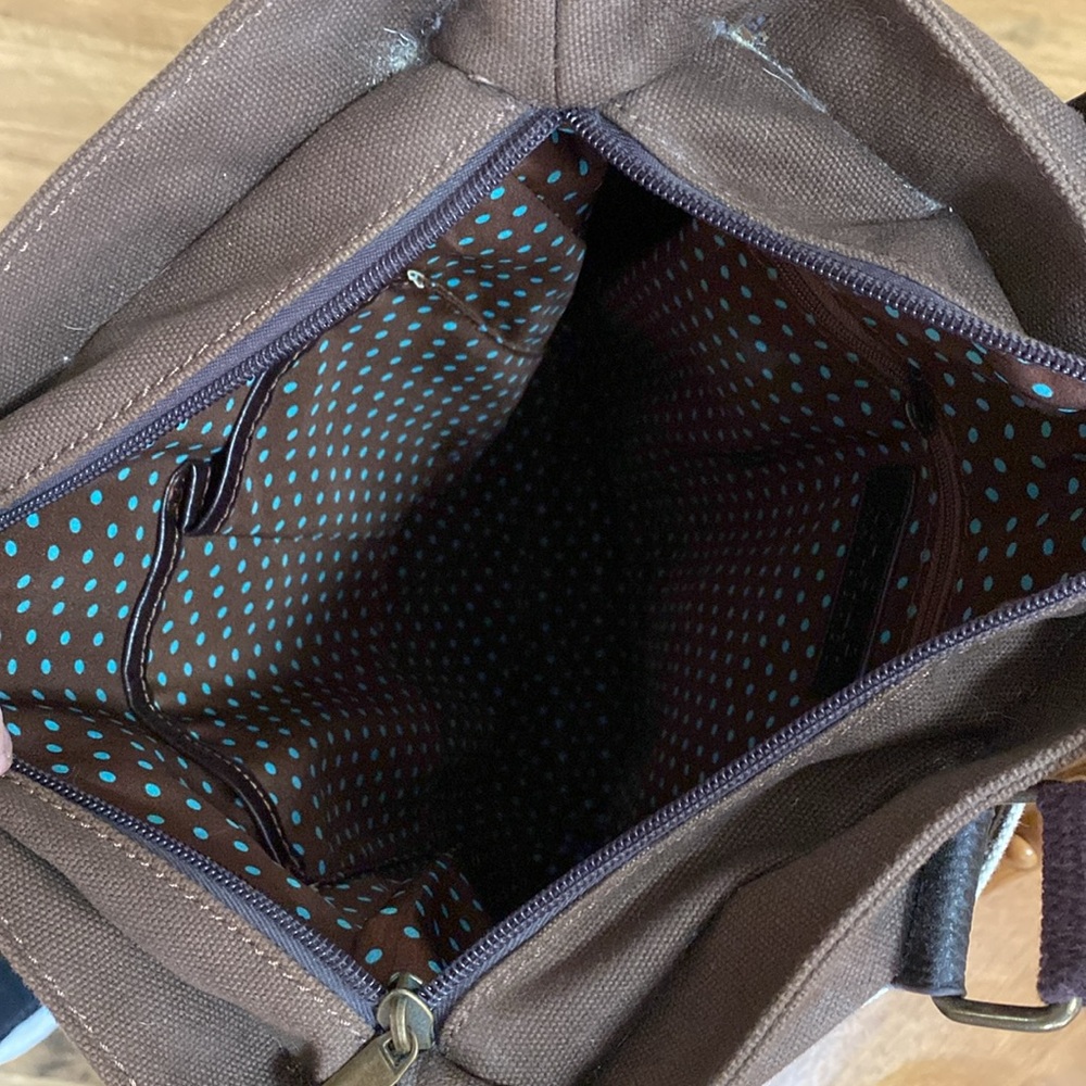 Chala Brown and Cream Dog Print Tote Bag - Picture 4 of 5